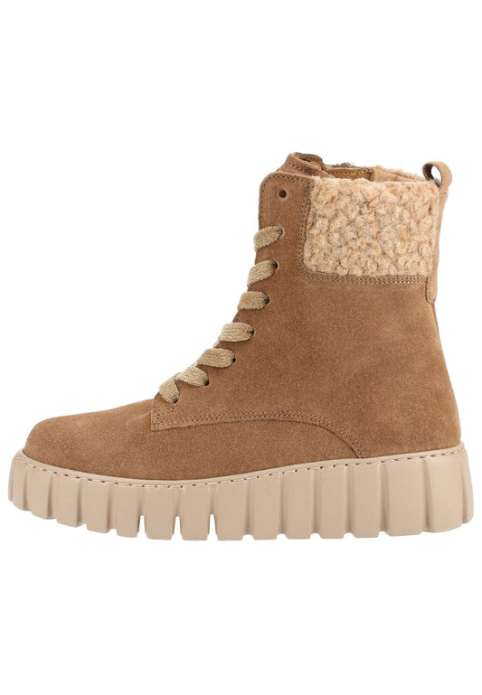 Gabor Stiefelette Veloursleder Beige