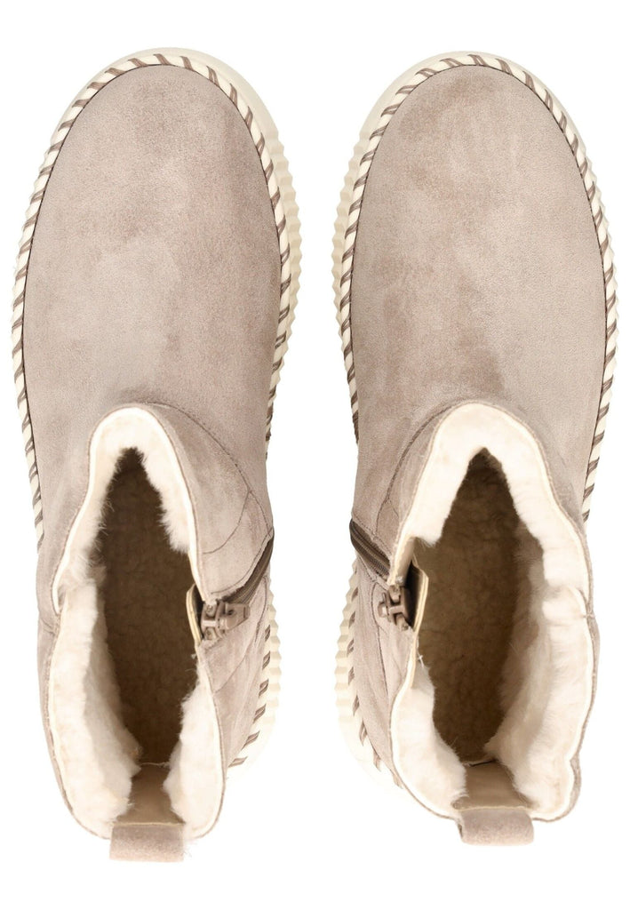 Gabor Stiefelette Veloursleder Beige Warmfutter