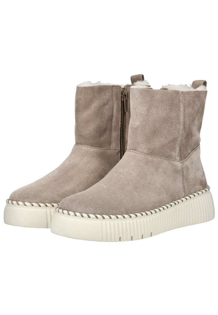 Gabor Stiefelette Veloursleder Beige Warmfutter