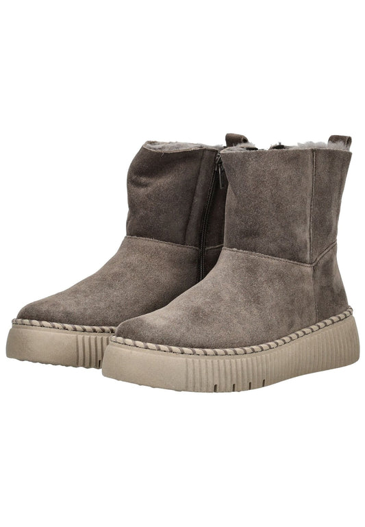Gabor Stiefelette Veloursleder Braun/Grau Warmfutter