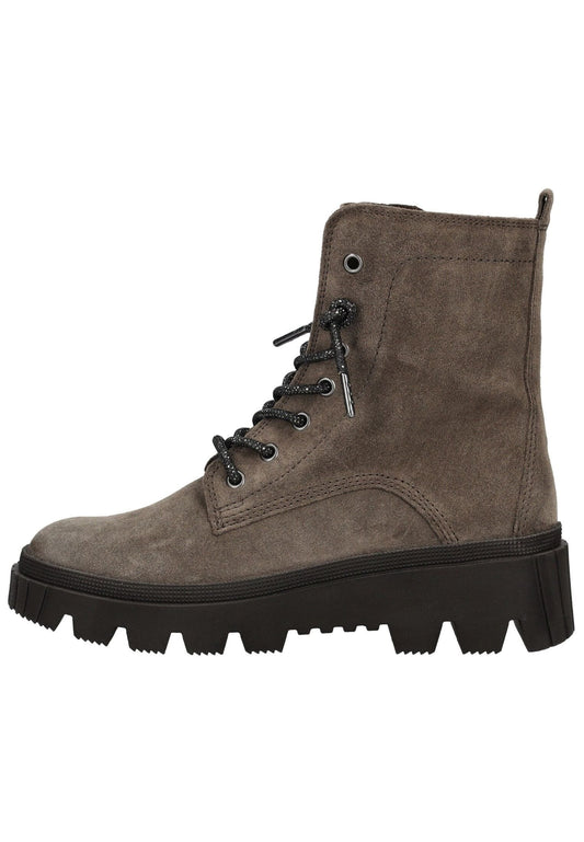 Gabor Stiefelette Veloursleder Braun/Grau Warmfutter