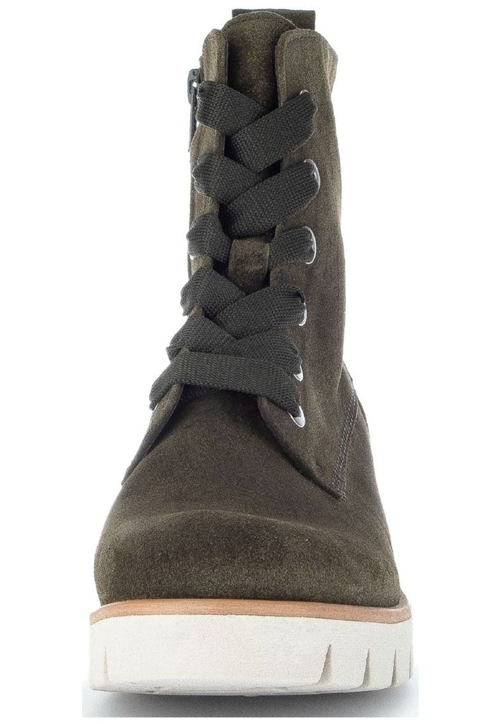 Gabor Stiefelette Veloursleder Dunkelgrün Warmfutter