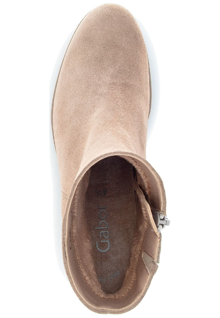 Gabor Stiefelette Veloursleder Kiesel