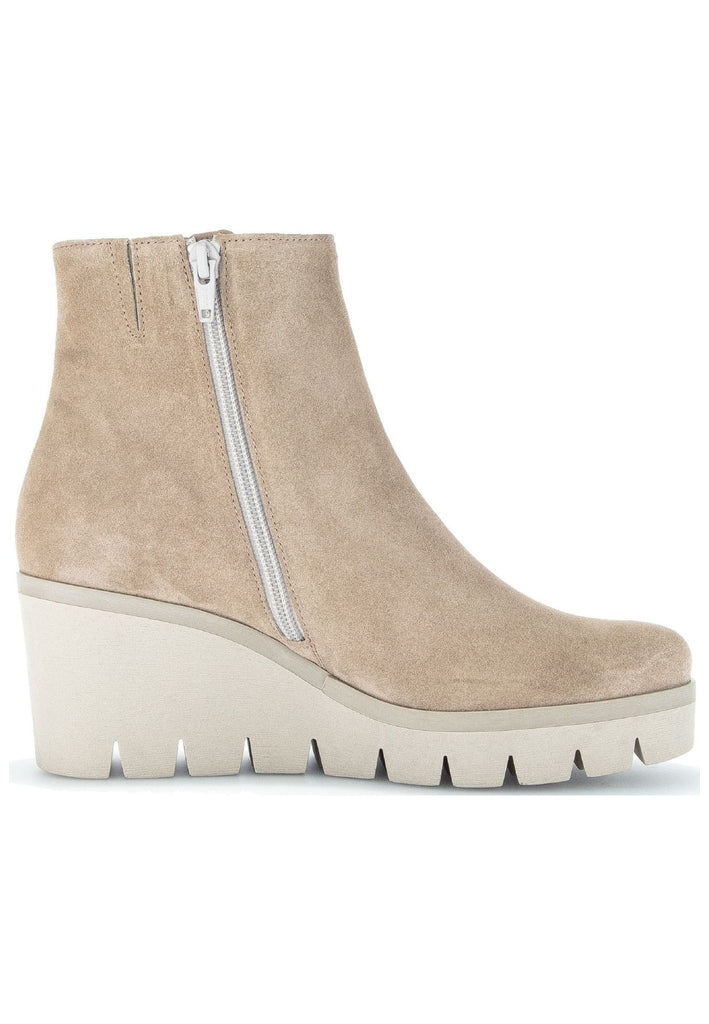 Gabor Stiefelette Veloursleder Kiesel