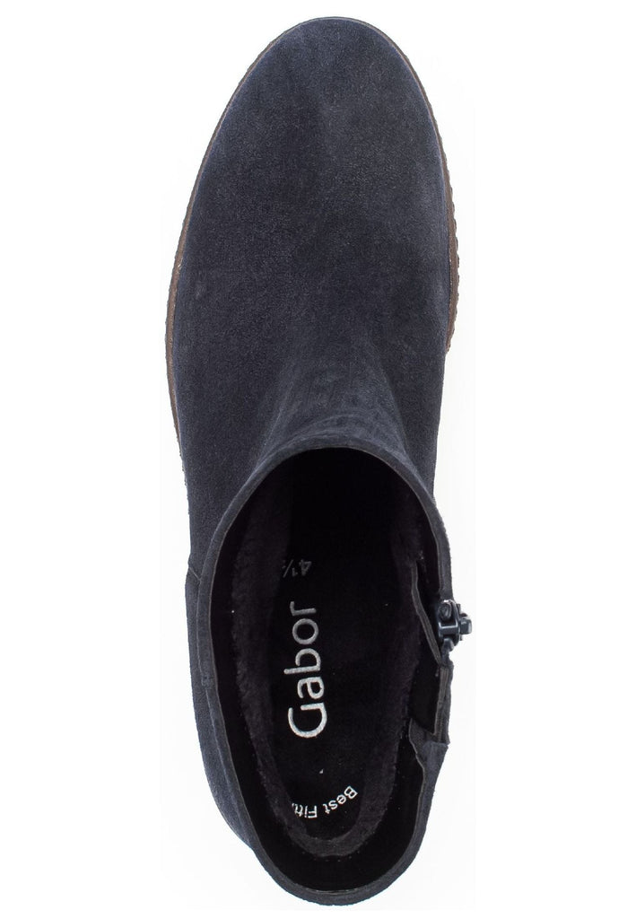 Gabor Stiefelette Veloursleder Marine Warmfutter
