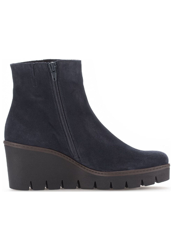 Gabor Stiefelette Veloursleder Marine Warmfutter