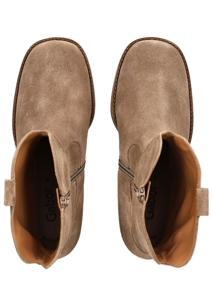 Gabor Stiefelette Veloursleder Mittelbraun