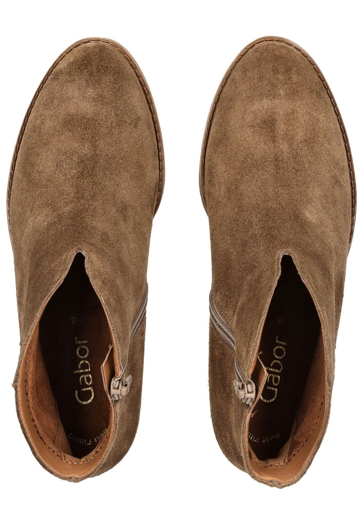 Gabor Stiefelette Veloursleder Mittelbraun