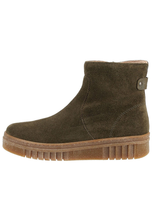 Gabor Stiefelette Veloursleder Oliv Warmfutter