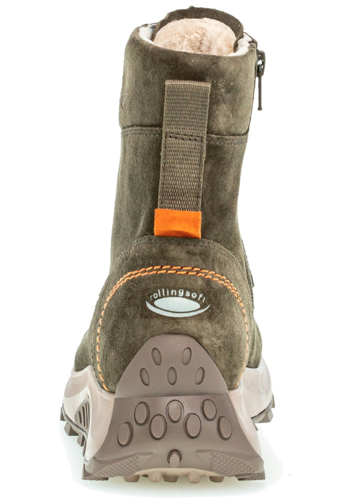 Gabor Stiefelette Veloursleder Olive