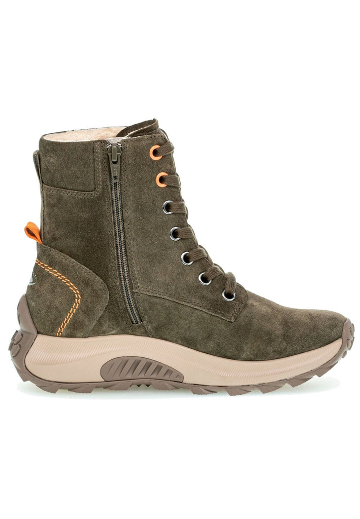 Gabor Stiefelette Veloursleder Olive