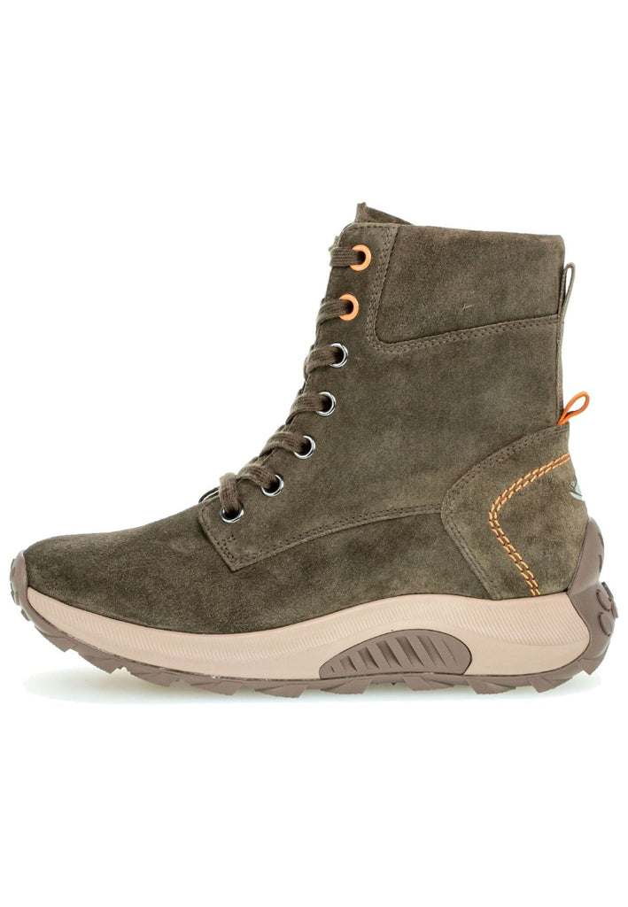 Gabor Stiefelette Veloursleder Olive