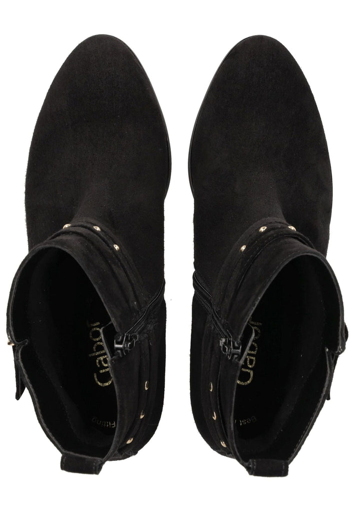 Gabor Stiefelette Veloursleder Schwarz/Gold