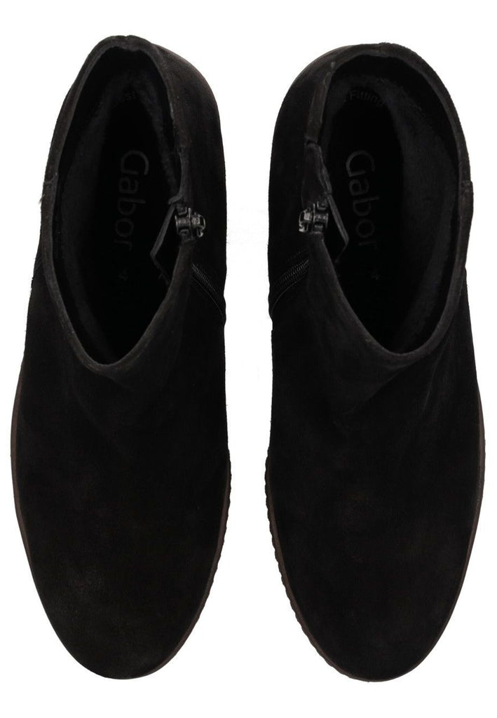 Gabor Stiefelette Veloursleder Schwarz Warmfutter