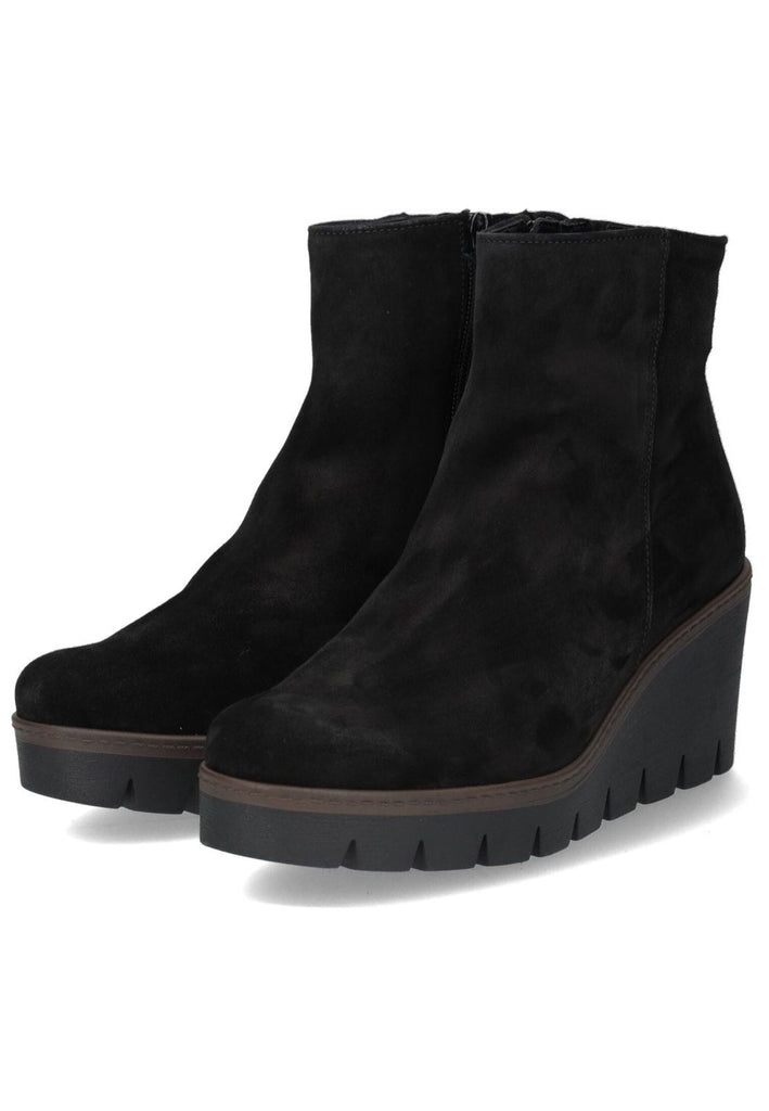 Gabor Stiefelette Veloursleder Schwarz Warmfutter