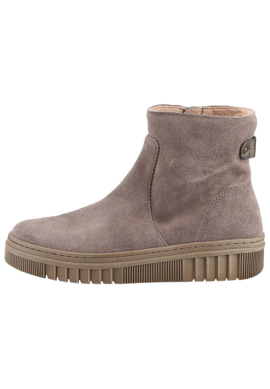 Gabor Stiefelette Veloursleder Taupe Warmfutter