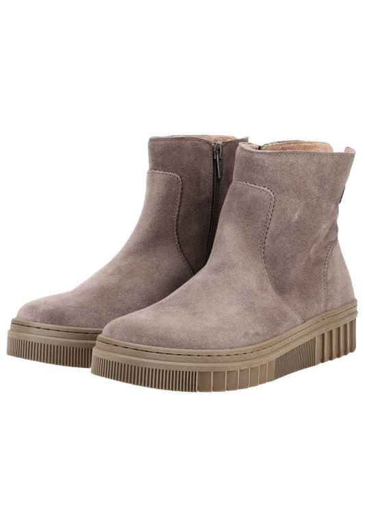 Gabor Stiefelette Veloursleder Taupe Warmfutter