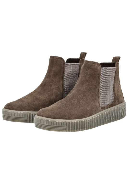 Gabor Stiefelette Veloursleder/Textil Braun/Grau