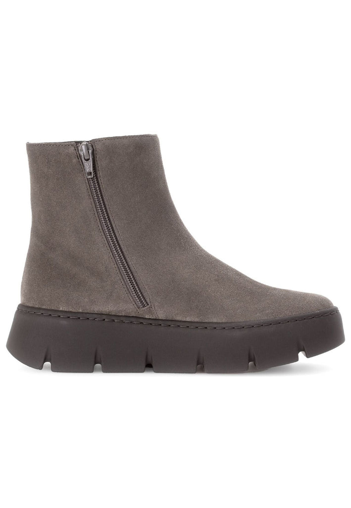 Gabor Stiefelette Veloursleder/Textil Braun/Grau Warmfutter
