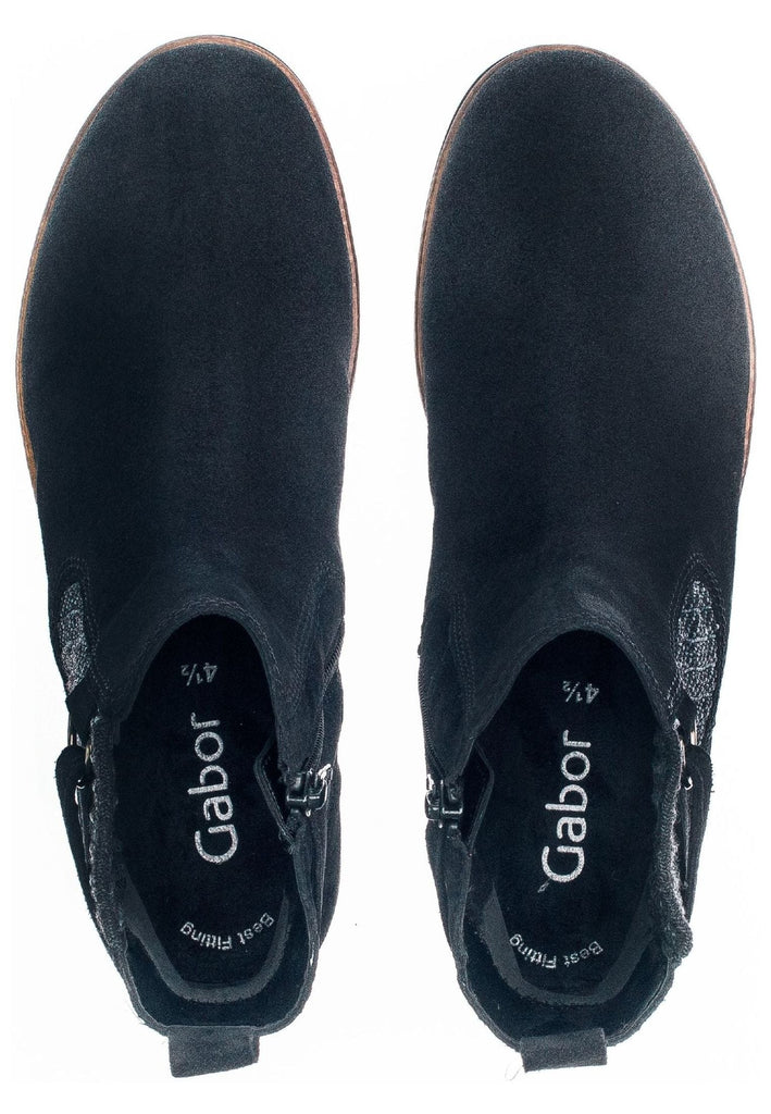 Gabor Stiefelette Veloursleder/Textil Pazifik Warmfutter