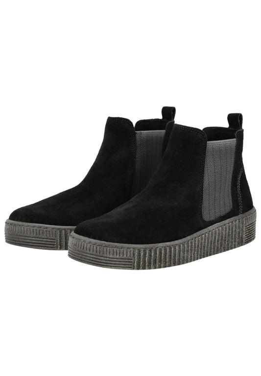 Gabor Stiefelette Veloursleder/Textil Schwarz/Grau