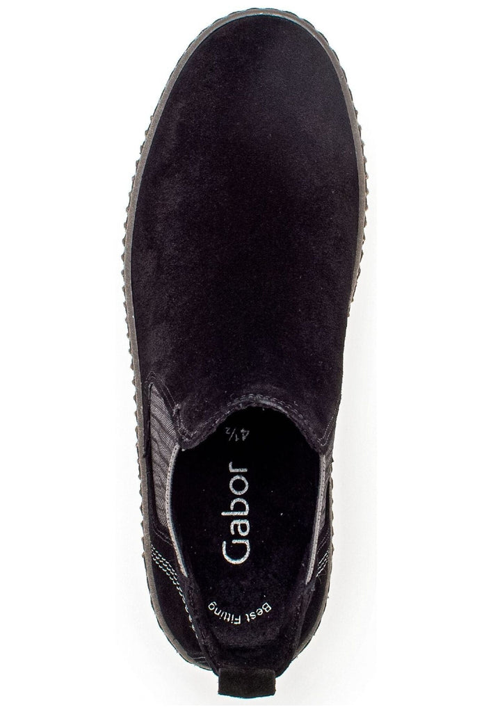 Gabor Stiefelette Veloursleder/Textil Schwarz/Grau