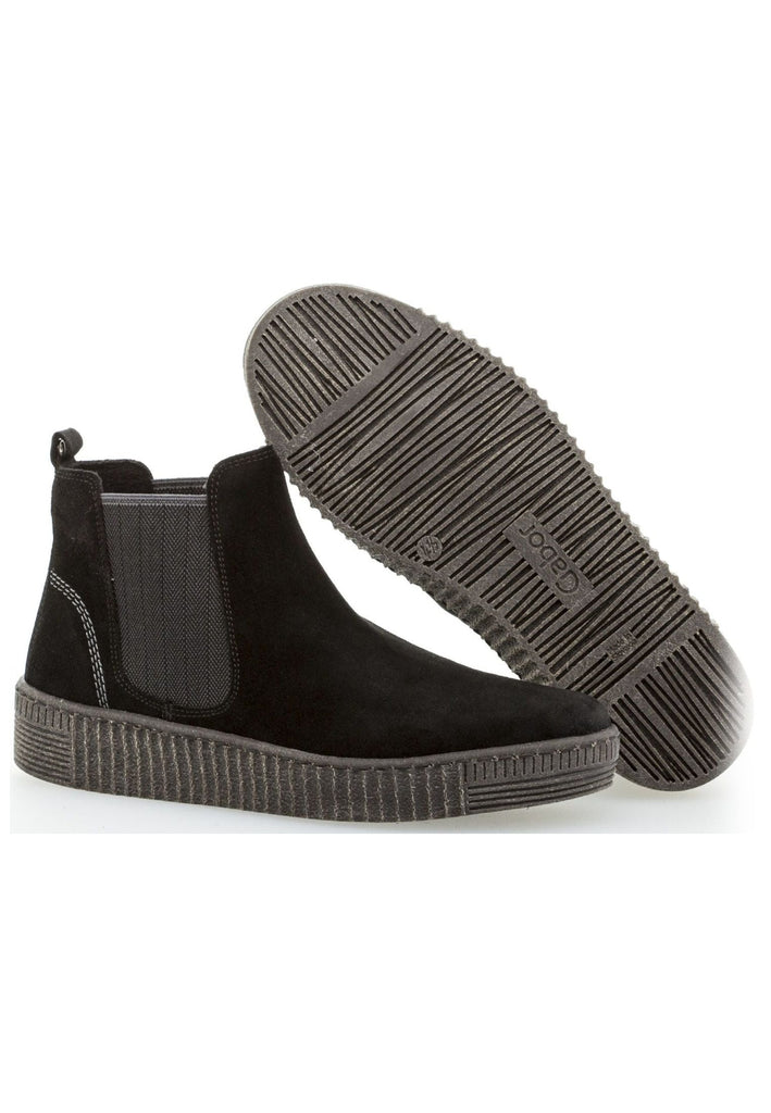 Gabor Stiefelette Veloursleder/Textil Schwarz/Grau