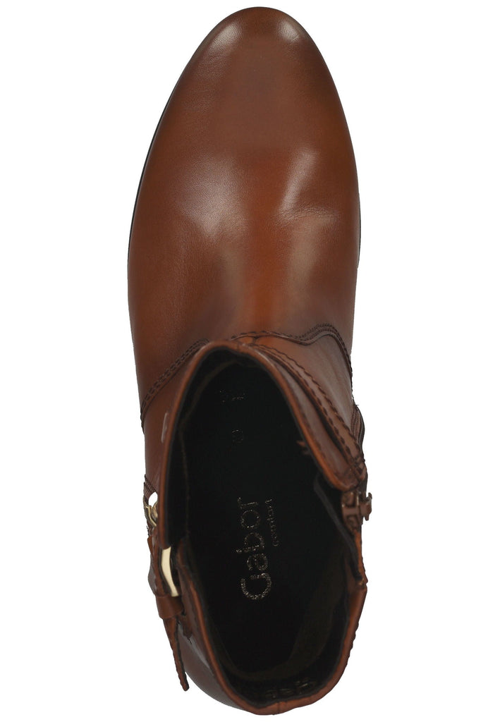Stiefeletten Gabor Stiefelette Glattleder Cognac