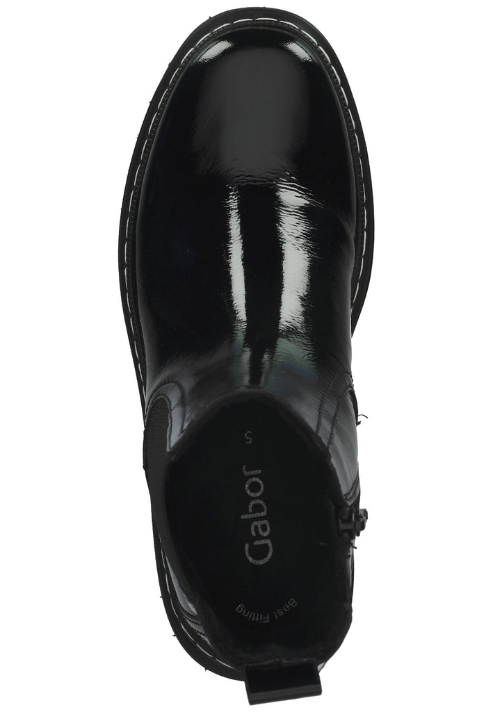 Stiefeletten Gabor Stiefelette Leder Schwarz Lack