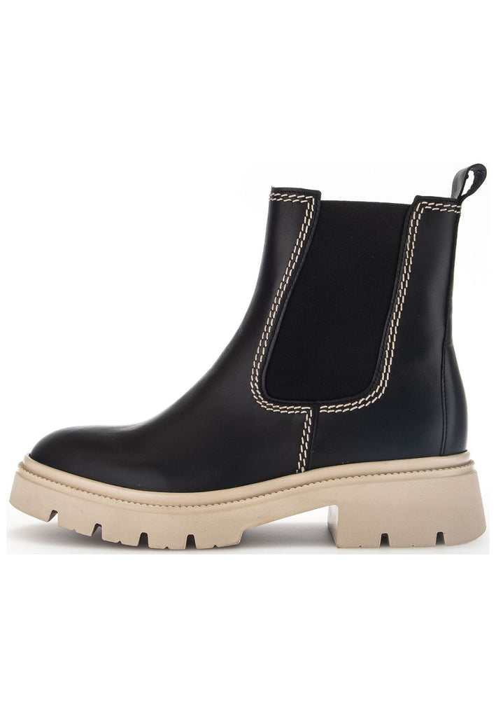 Stiefeletten Gabor Stiefelette Leder/Textil Schwarz/Beige Warmfutter