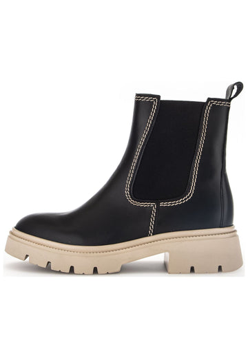 Stiefeletten Gabor Stiefelette Leder/Textil Schwarz/Beige Warmfutter