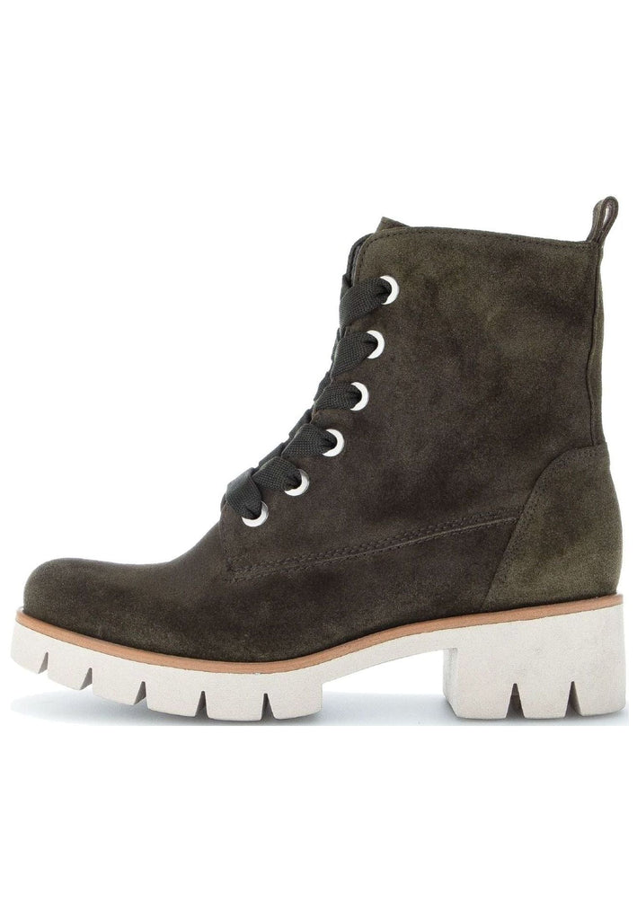 Stiefeletten Gabor Stiefelette Veloursleder Dunkelgrün Warmfutter