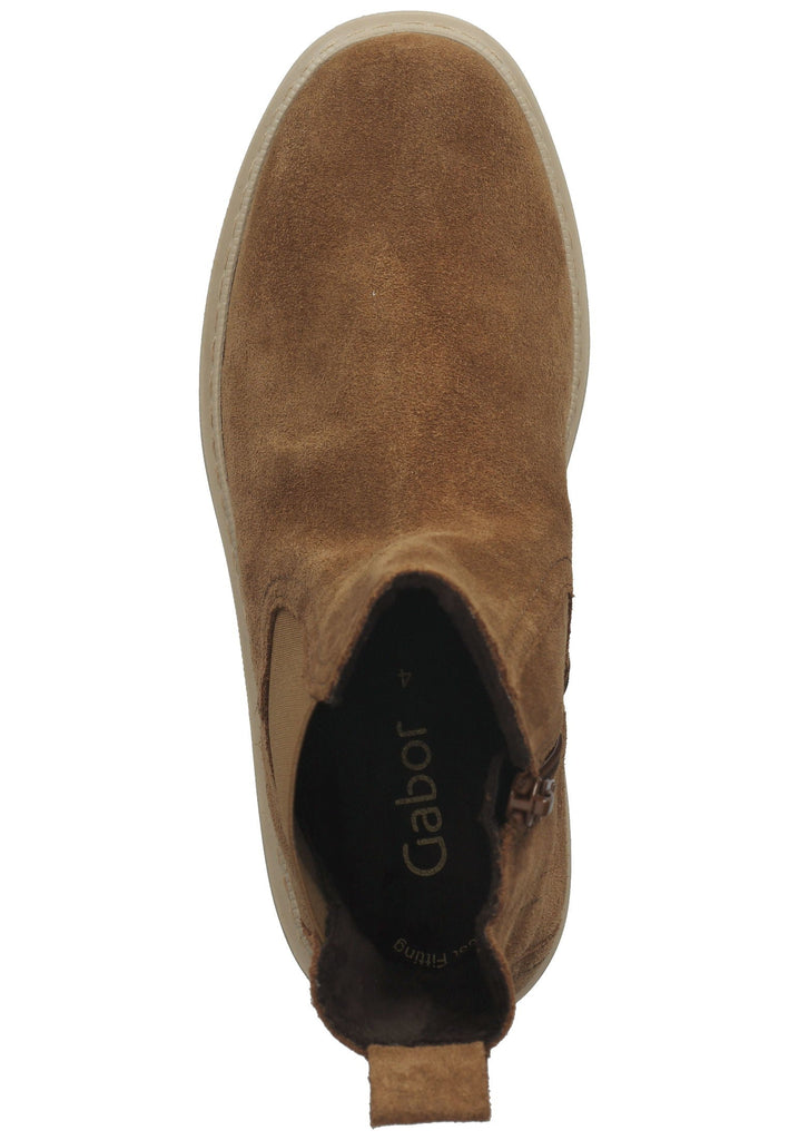 Stiefeletten Gabor Stiefelette Veloursleder Hellbraun