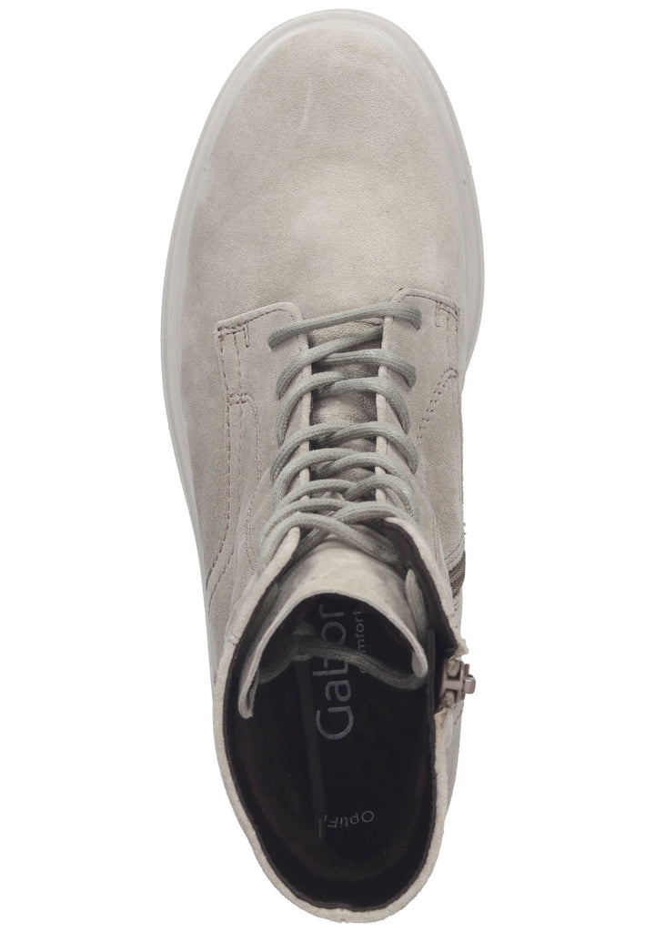 Stiefeletten Gabor Stiefelette Veloursleder Kiesel