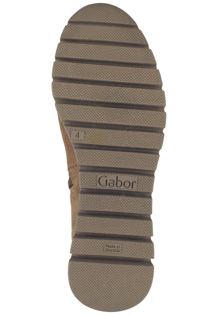 Stiefeletten Gabor Stiefelette Veloursleder Mittelbraun