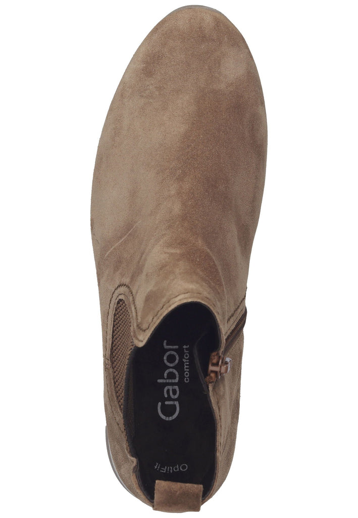 Stiefeletten Gabor Stiefelette Veloursleder Mittelbraun