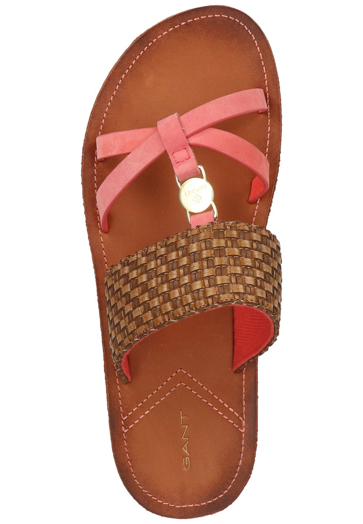 GANT Pantoletten Lederimitat Braun/Rosa