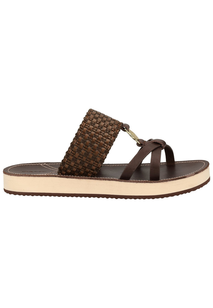 GANT Pantoletten Lederimitat Dunkelbraun