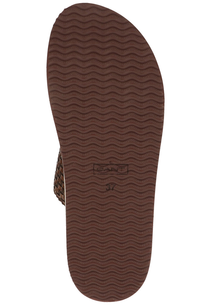 GANT Pantoletten Lederimitat Dunkelbraun