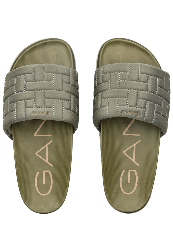 GANT Pantoletten Lederimitat/Textil Grün