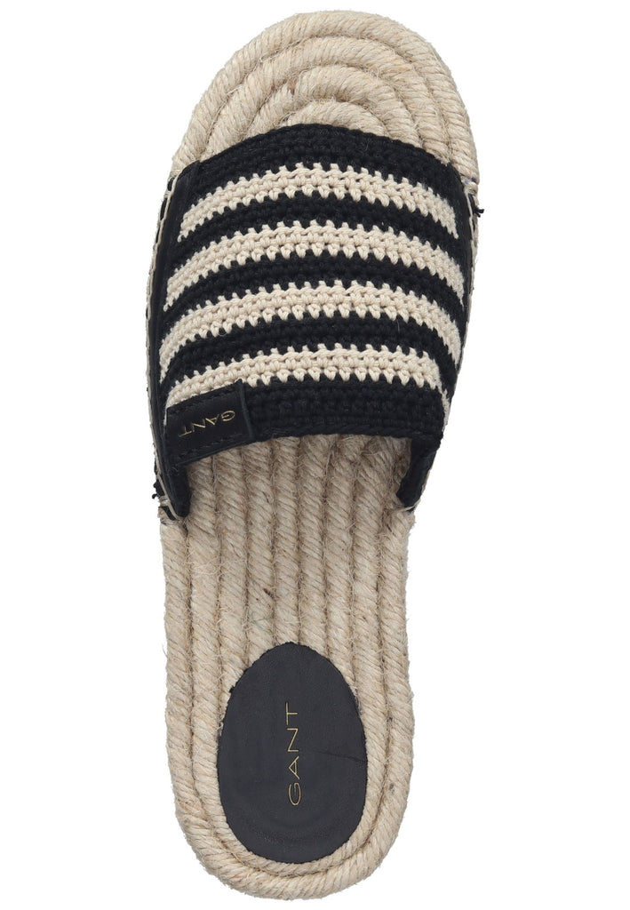 GANT Pantoletten Textil Beige/Schwarz