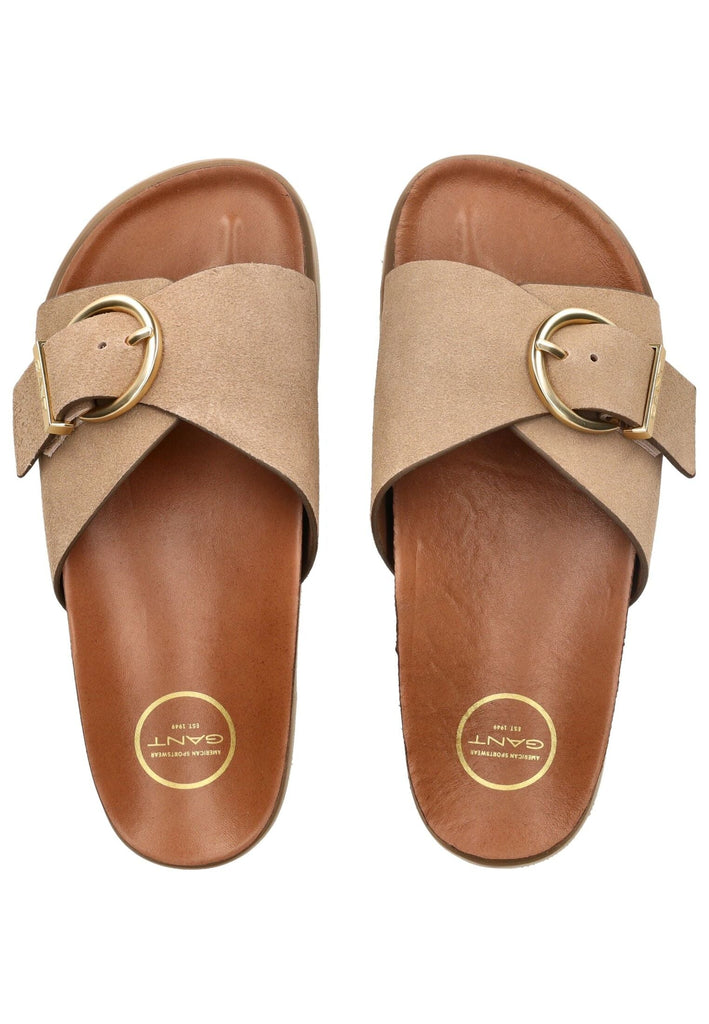 GANT Pantoletten Veloursleder Sand