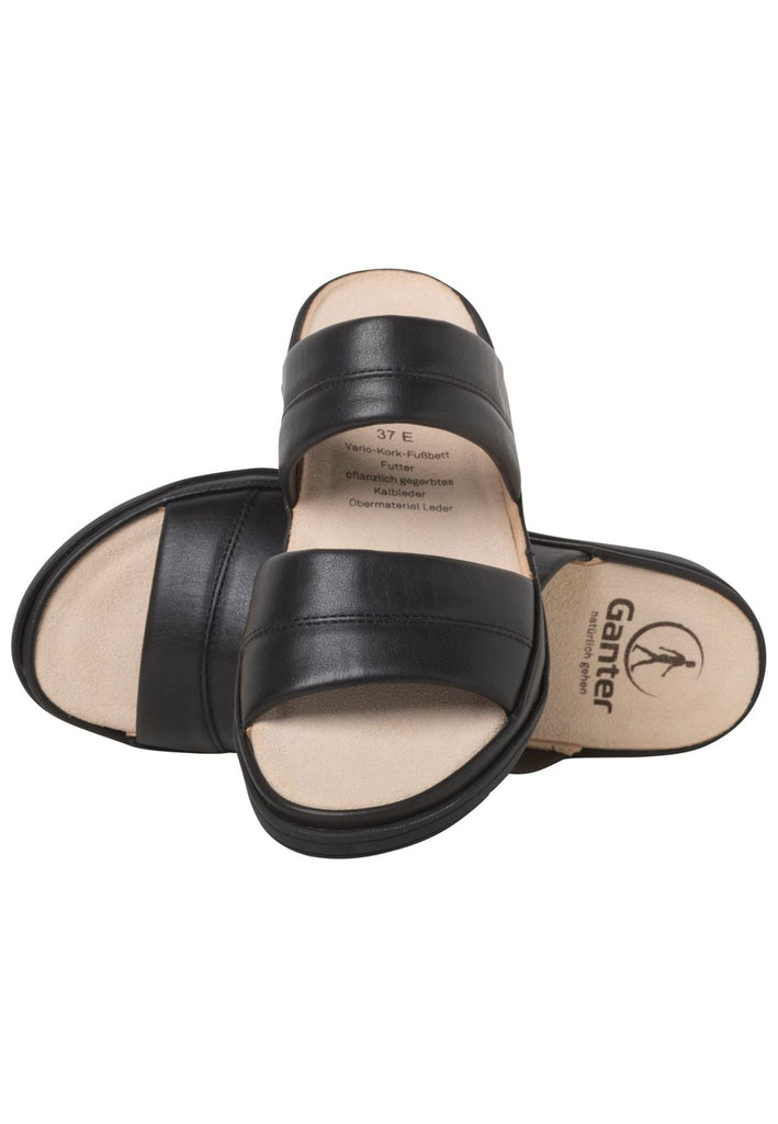 Ganter Pantoletten Leder Schwarz