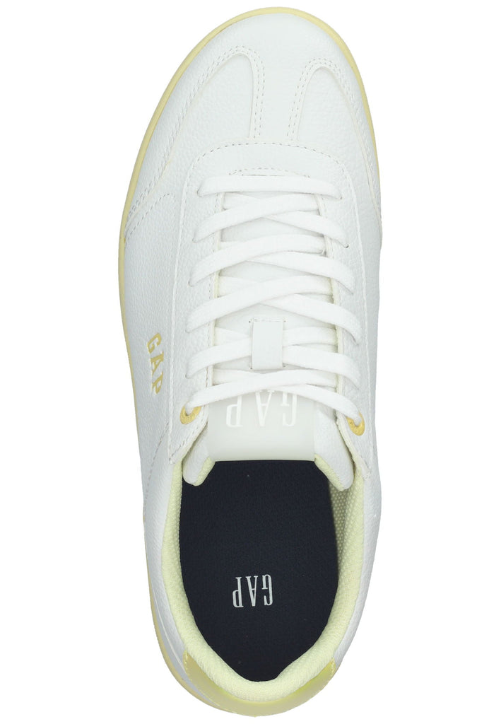 GAP Sneaker Lederimitat Weiß/Gelb