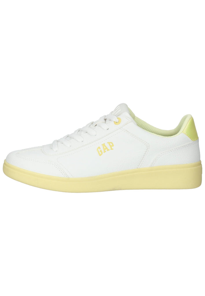 GAP Sneaker Lederimitat Weiß/Gelb