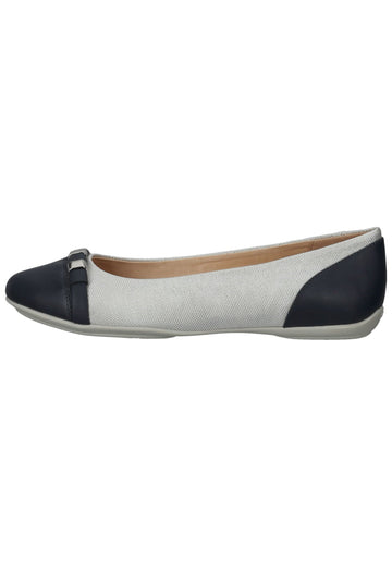 Ballerinas Geox Ballerinas Lederimitat/Textil Silber/Blau