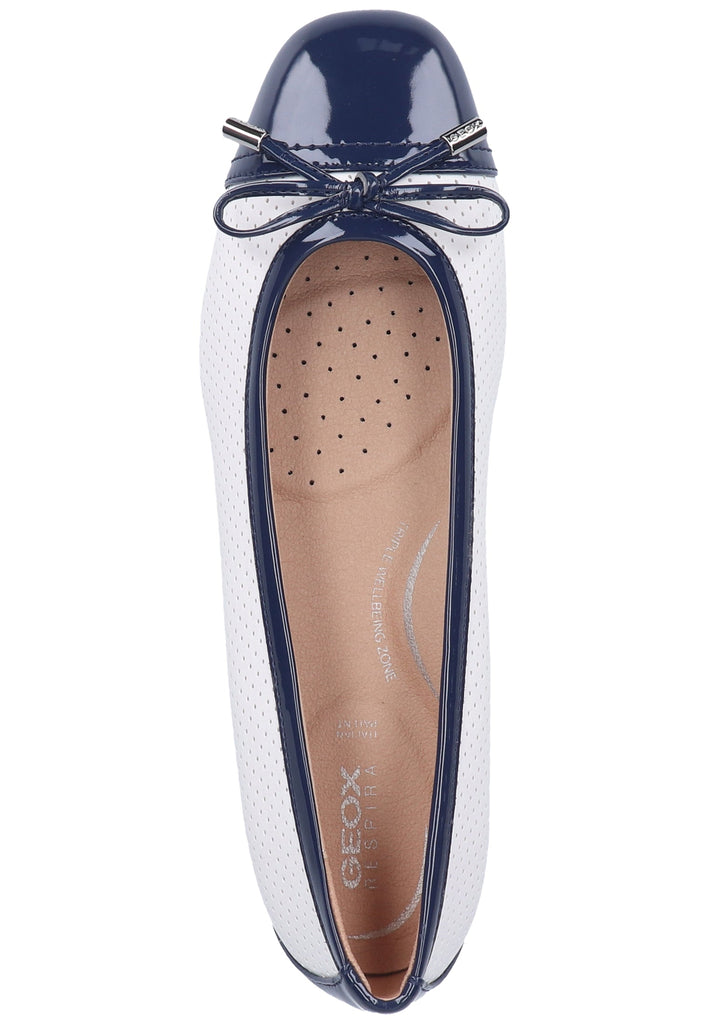 Geox Ballerinas Lederimitat Weiß/Blau
