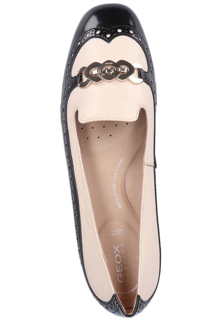 Geox Ballerinas Nappaleder Schwarz/Beige