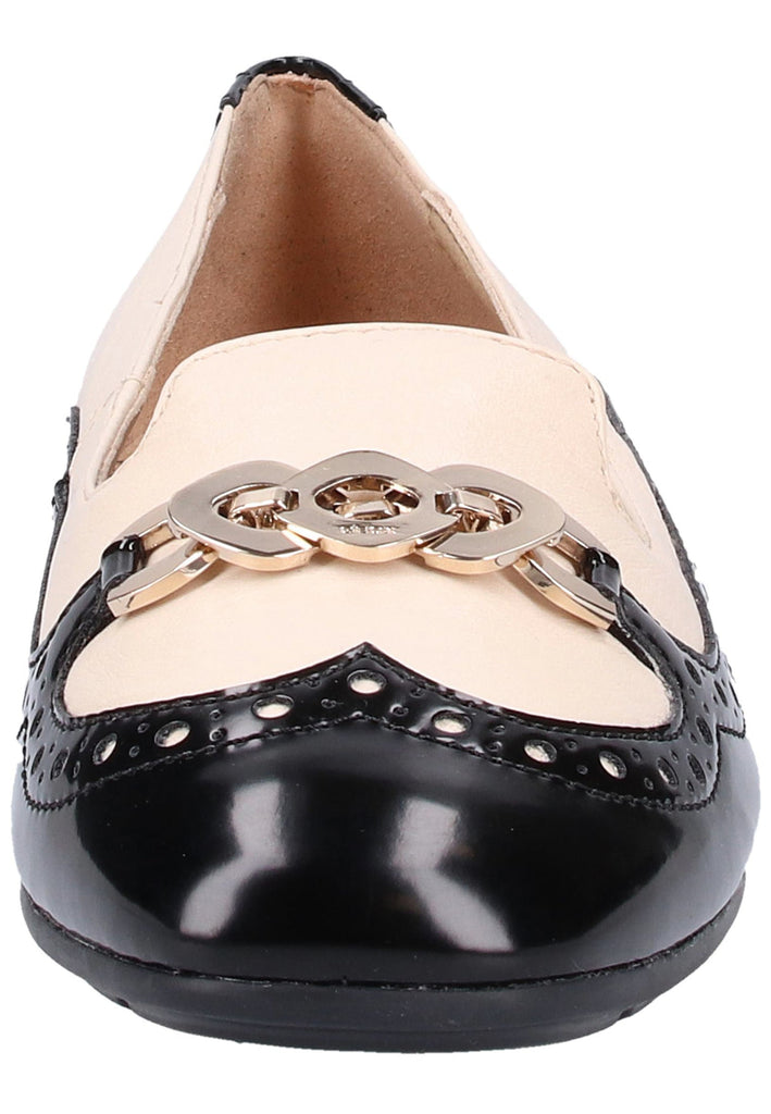 Geox Ballerinas Nappaleder Schwarz/Beige