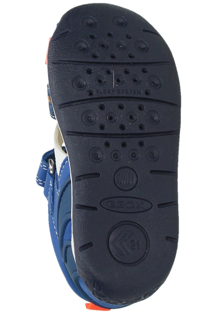 Geox Halbschuhe Leder/Textil Blau/Orange